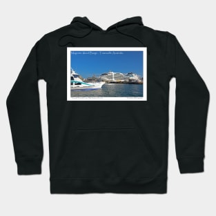 Magnetic Island Barge and Seabourn Encore Cruise Ship - Postcard Hoodie